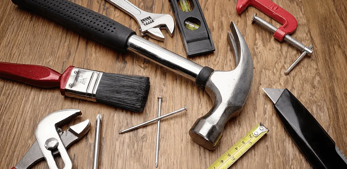 Handyman tools laid out for home repair and maintenance work in Detroit, MI